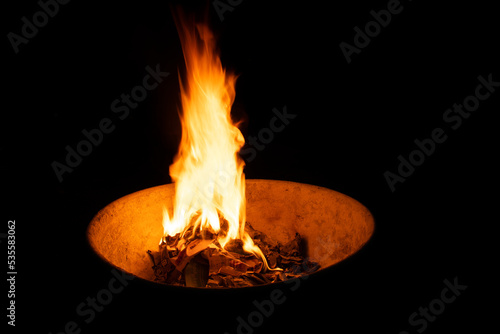 Close-Up Of Fire Against Black Background