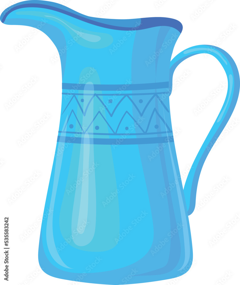 Blue ceramic jug icon. Cartoon clay pitcher Blue ceramic jug icon. Cartoon clay pitcher