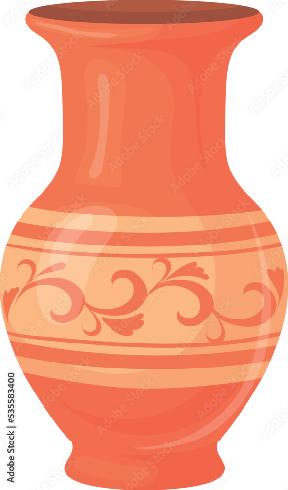 Ceramic vase with old rustic pattern. Ancient clay vessel Ceramic vase with old rustic pattern. Ancient clay vessel