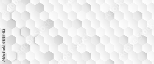 white hexagon background light grey structure view silver cube © bramantya
