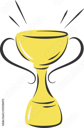 Award, champion trophy cup, first place medal.