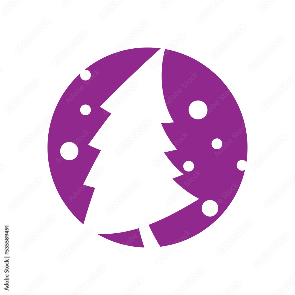 Pine tree illustration vector flat design template Pine tree illustration vector flat design template