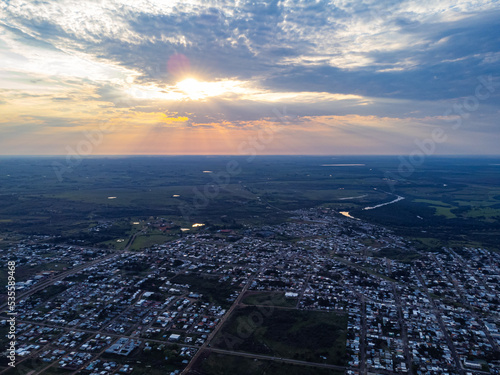 Atardecer en pequeña ciudad de Uruguay photo