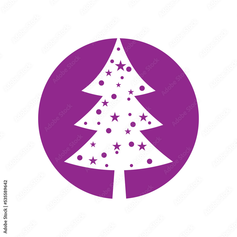Fototapeta premium Pine tree illustration vector flat design template