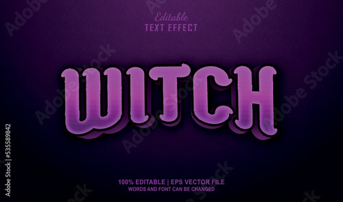 Witch editable text effect style 3d