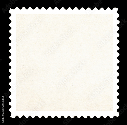 Vintage blank postage stamp on a black background