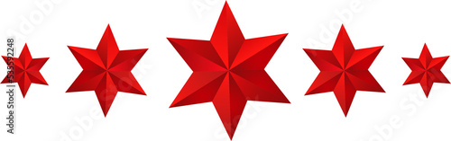 Slika na platnu Six-pointed transparent red Christmas star