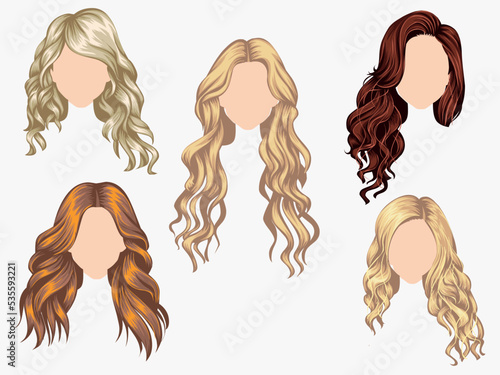 Beautiful hairstyle brown hair woman modern fashion for assortment.