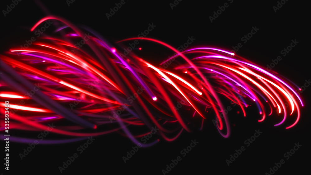 3D rendering of a colorful abstract background of strings, lines, ribbons, fibers or wires 3D rendering of a colorful abstract background of strings, lines, ribbons, fibers or wires