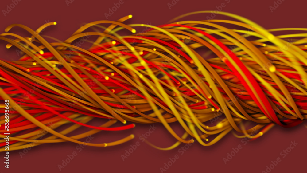 3D rendering of a colorful abstract background of strings, lines, ribbons, fibers or wires 3D rendering of a colorful abstract background of strings, lines, ribbons, fibers or wires