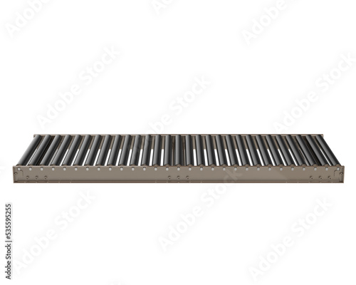 Empty conveyor belt on transparent background. 3d rendering - illustration
