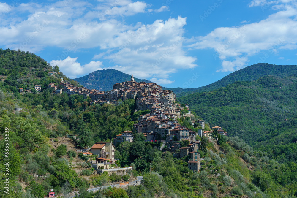 Italy. Liguria. The perched village of Apricale in Val Nervia (Imperia, Liguria, Italy) Italy. Liguria. The perched village of Apricale in Val Nervia (Imperia, Liguria, Italy)