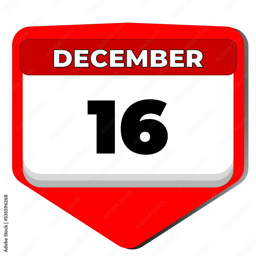 16 December vector icon calendar day. 16 date of December. Sixteenth day of December. 16th date number. 16 day calendar. Sixteen date. Victory of Bangladesh. Vector illustration 16 December vector icon calendar day. 16 date of December. Sixteenth day of December. 16th date number. 16 day calendar. Sixteen date. Victory of Bangladesh. Vector illustration