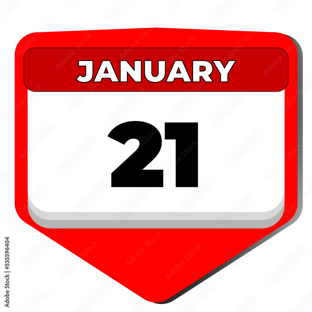 21 January vector icon calendar day. 21 date of January. Twenty first day of January. 21th date number. 21 day calendar. Twenty one date. Vector illustration 21 January vector icon calendar day. 21 date of January. Twenty first day of January. 21th date number. 21 day calendar. Twenty one date. Vector illustration