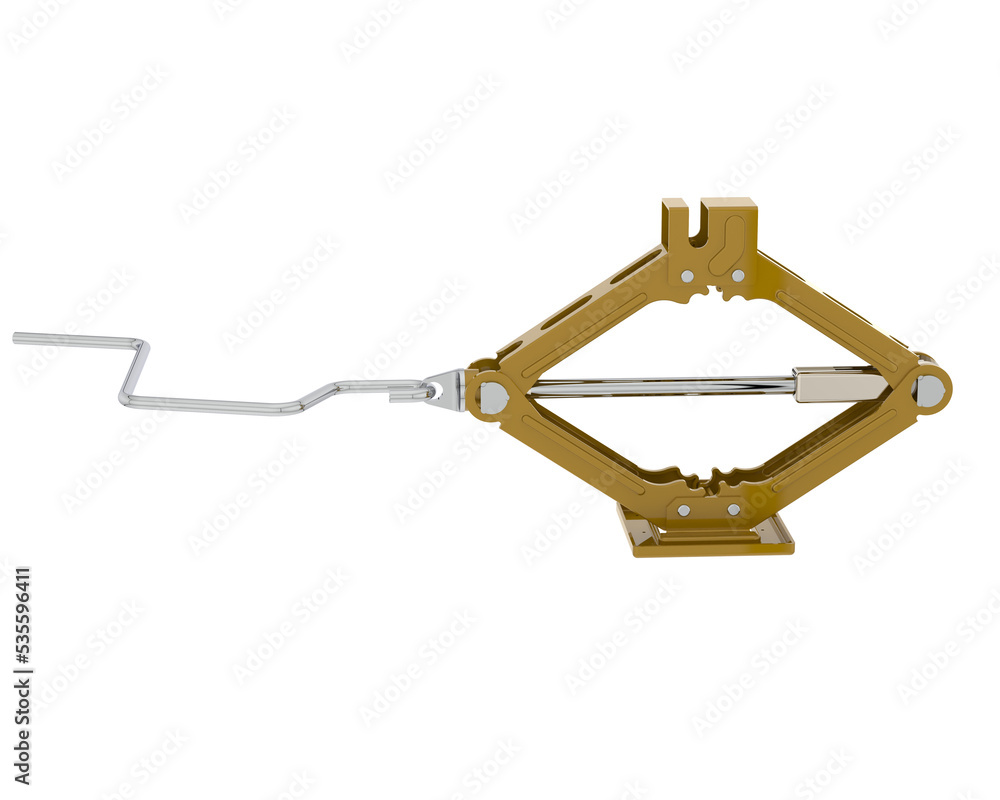 Car jack on transparent background. 3d rendering - illustration Car jack on transparent background. 3d rendering - illustration