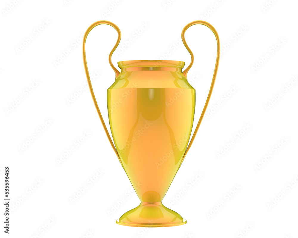Fototapeta premium Trophy on transparent background. 3d rendering - illustration