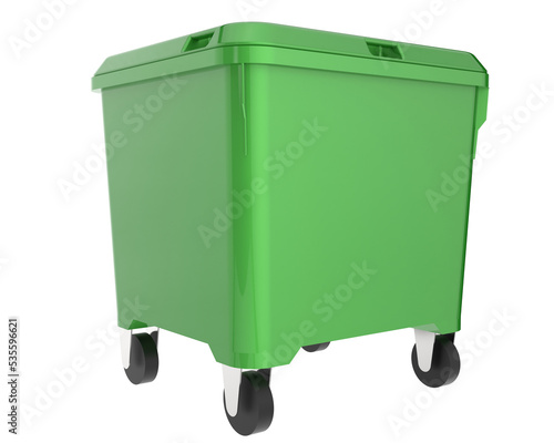 Garbage bin on transparent background. 3d rendering - illustration