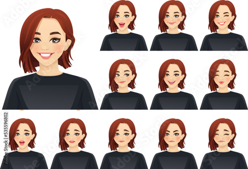 Woman expressions set