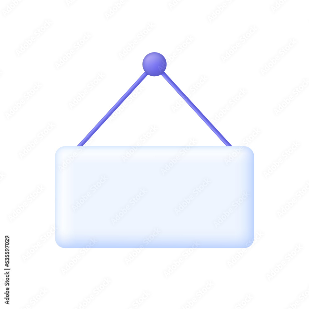 3D Hanging long white signboard illustration. Can be used for many purposes. 3D Hanging long white signboard illustration. Can be used for many purposes.