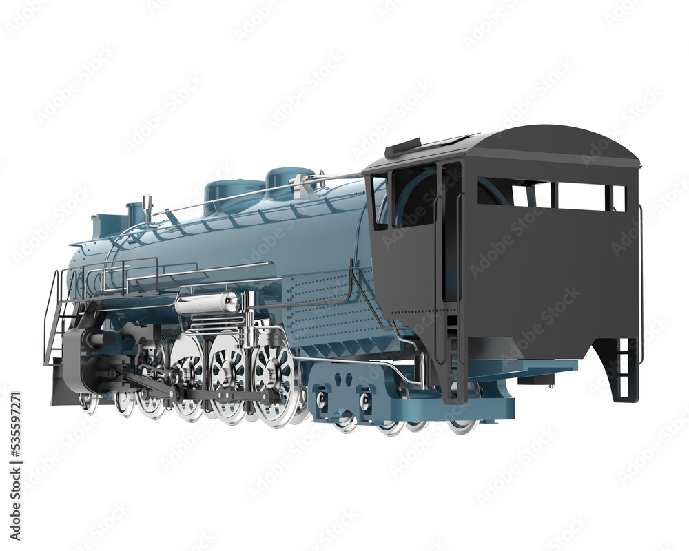 Locomotive on transparent background. 3d rendering - illustration Locomotive on transparent background. 3d rendering - illustration