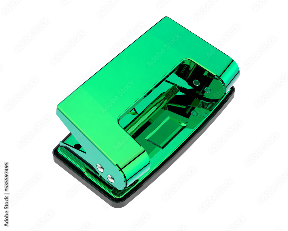 Realistic hole puncher on transparent background. 3d rendering - illustration Realistic hole puncher on transparent background. 3d rendering - illustration