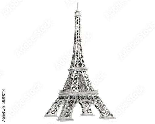 Fototapeta Naklejka Na Ścianę i Meble -  Eiffel tower on transparent background. 3d rendering - illustration