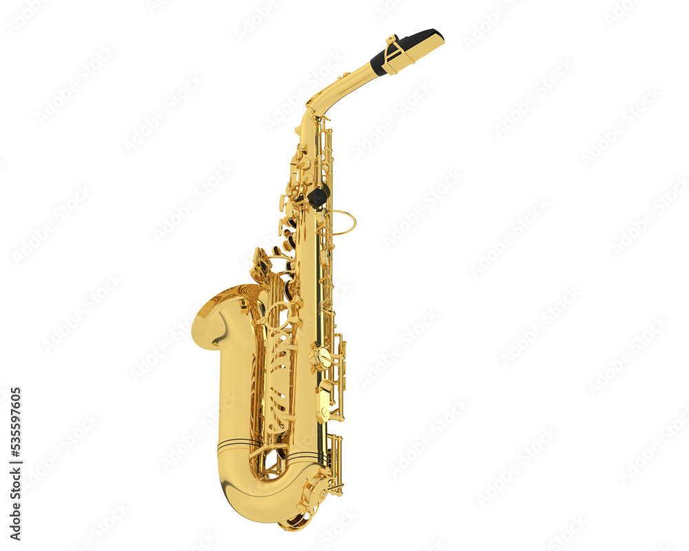 Naklejka premium Saxophone on transparent background. 3d rendering - illustration