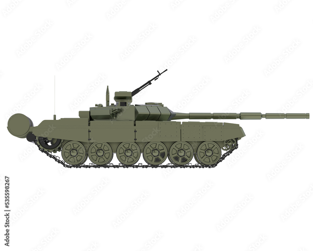 Tank on transparent background. 3d rendering - illustration