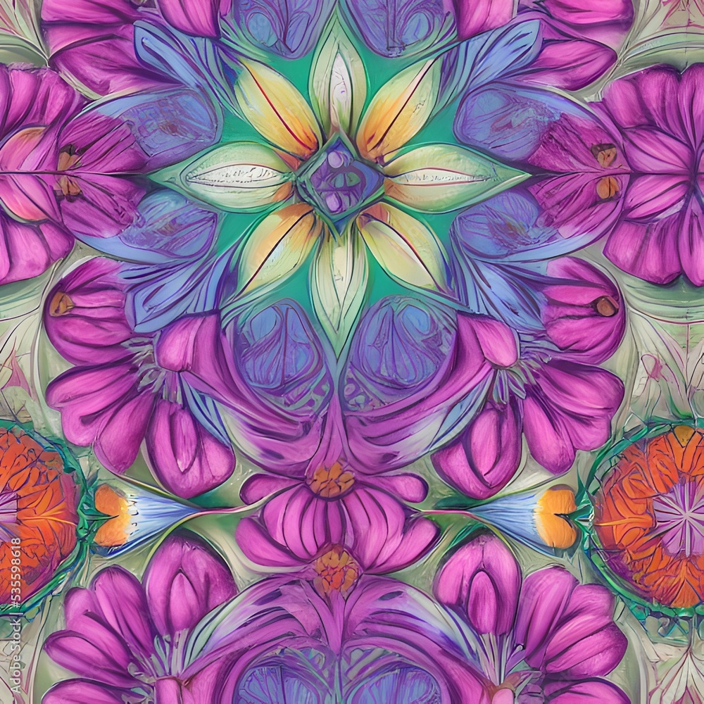 Seamless flowers, tile, tiling,