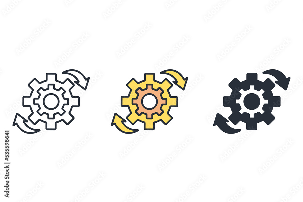Workflow thin line icons. Vector illustration isolated on white. Editable stroke. Workflow thin line icons. Vector illustration isolated on white. Editable stroke.