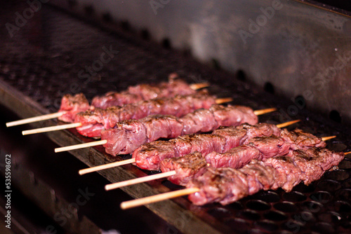 delicious meat kebab, made in the fire