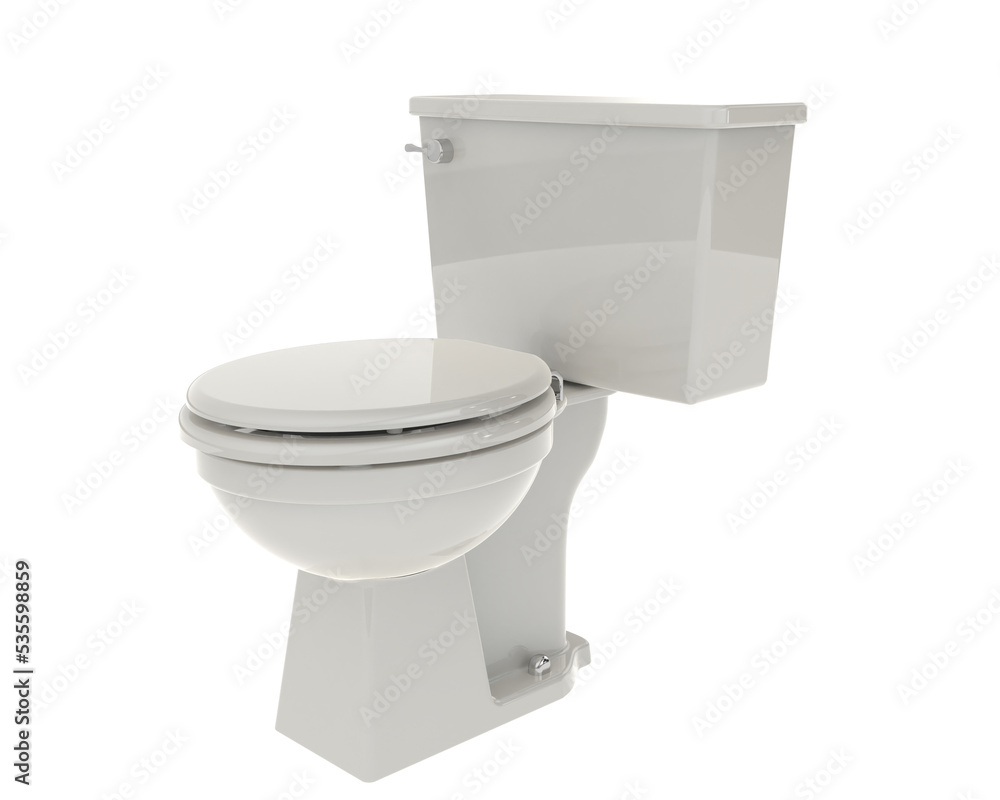 Toilet on transparent background. 3d rendering - illustration Toilet on transparent background. 3d rendering - illustration