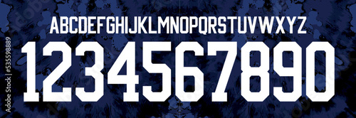 font vector team 2022 kit sport style font. football style font with lines. United States font world cup.sports style letters and numbers for soccer team