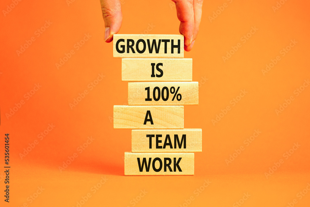 growth-symbol-concept-words-growth-is-100-percent-a-team-work-on