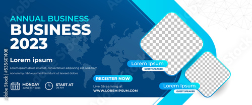 Business webinar horizontal banner template
