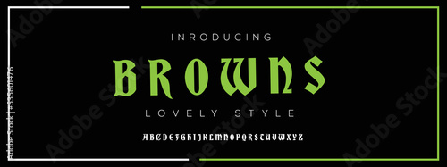BROWNS Elegant alphabet letters font and number. Classic Lettering Minimal Fashion Designs. Typography modern serif fonts decorative vintage design concept. vector illustration