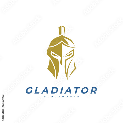 Spartan logo design template ,Helmet logo design concept ,Vector illustration