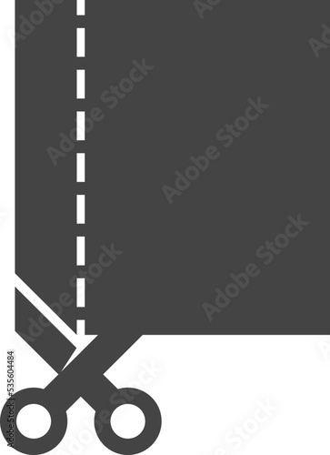 Scissors cutting symbol