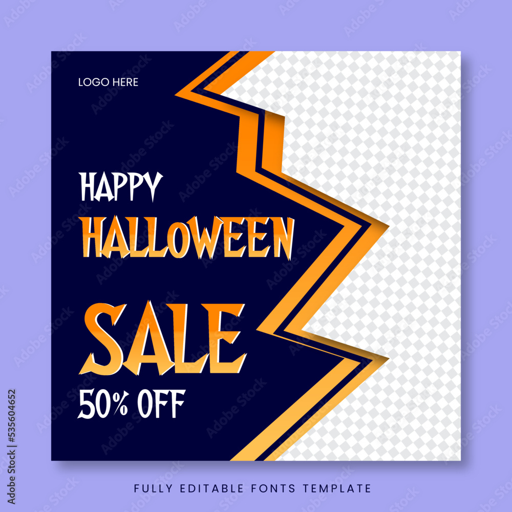 Happy Halloween sale abstract design fully editable fonts template Happy Halloween sale abstract design fully editable fonts template