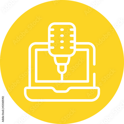 Online podcasting vector icon