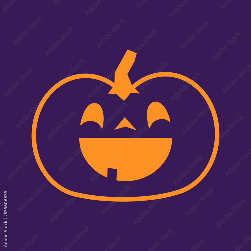 Carved pumpkin simple icon. Halloween jack o lantern funny pictogram. Carved pumpkin simple icon. Halloween jack o lantern funny pictogram.
