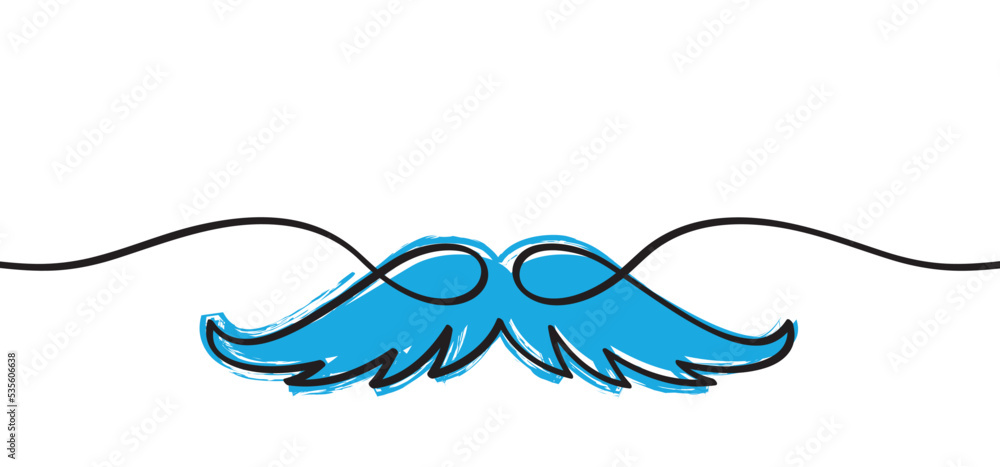 No shave - november. No shave or shaving moustache, mustache or beard men face. No razor blade sign. Vector, forbidden to use shaving razor icon. November, blue ribbon, man, prostate cancer month.