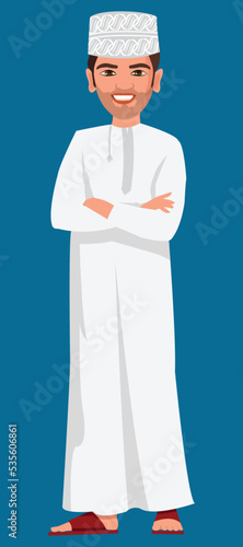 Arab Omani male character, Vector illustration design. Oman businessman