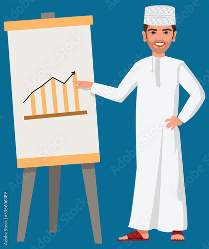 Arab Omani male character, Vector illustration design. Oman businessman
