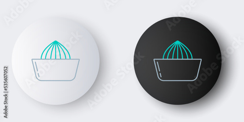 Line Citrus fruit juicer icon isolated on grey background. Colorful outline concept. Vector