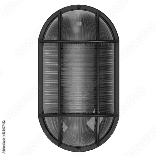 3d rendering illustration of a bulkhead lamp