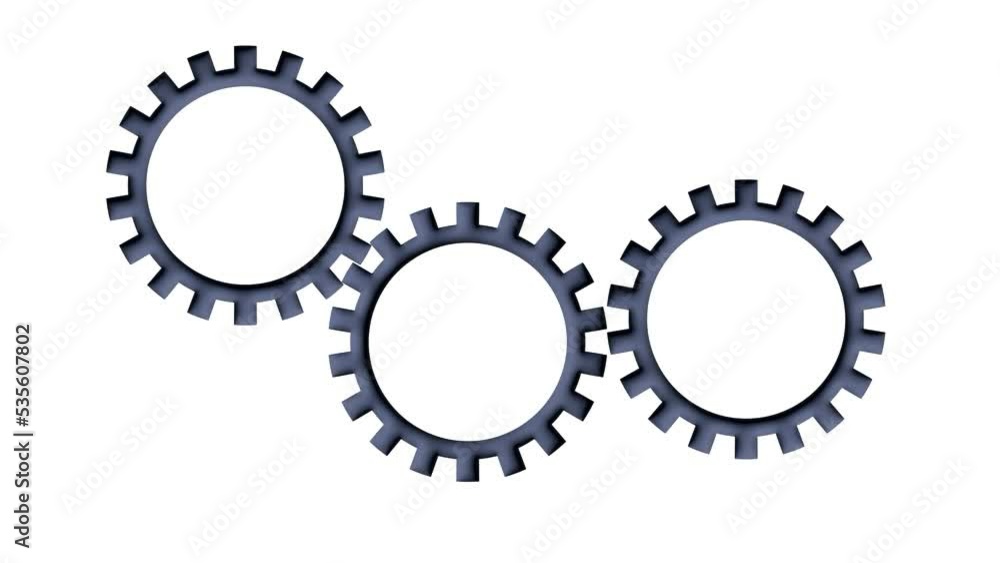 simple animation with black cogwheel on white simple animation with black cogwheel on white