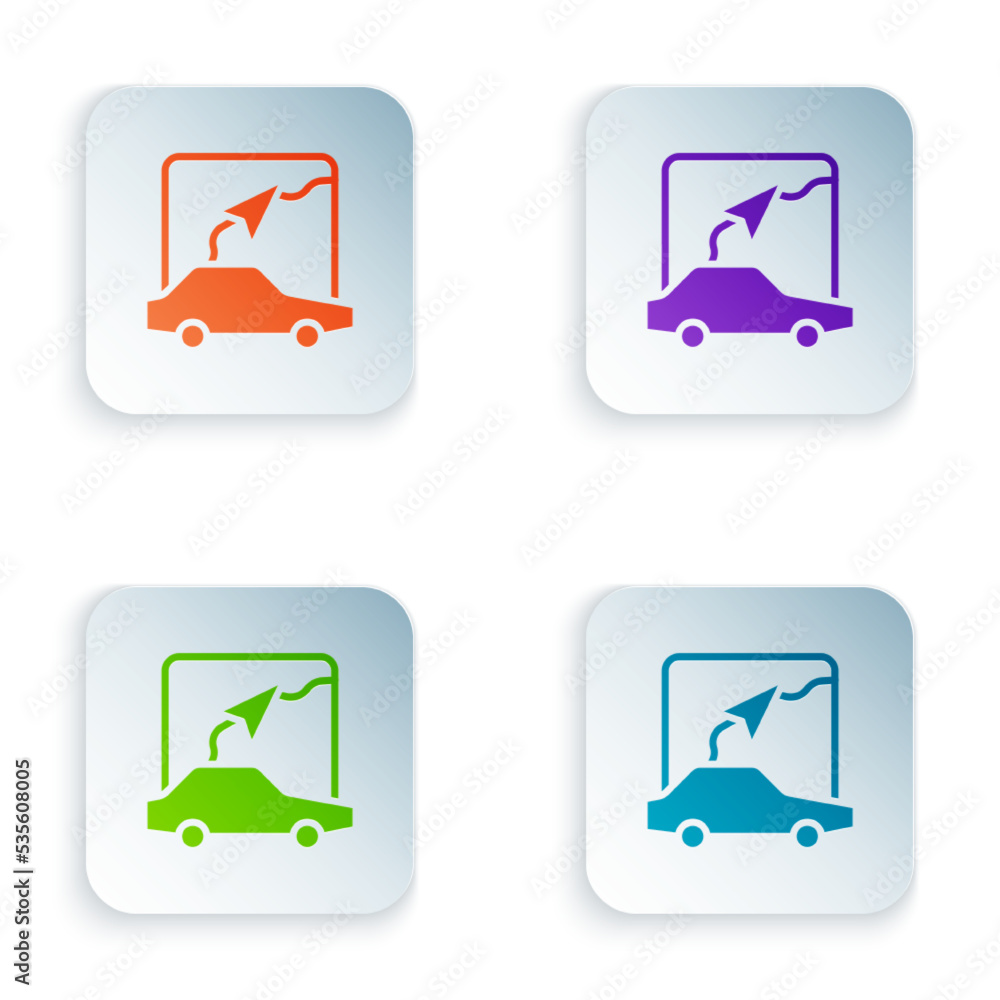 Color Infographic of city map navigation icon isolated on white background. Mobile App Interface concept design. Geolacation concept. Set colorful icons in square buttons. Vector Color Infographic of city map navigation icon isolated on white background. Mobile App Interface concept design. Geolacation concept. Set colorful icons in square buttons. Vector