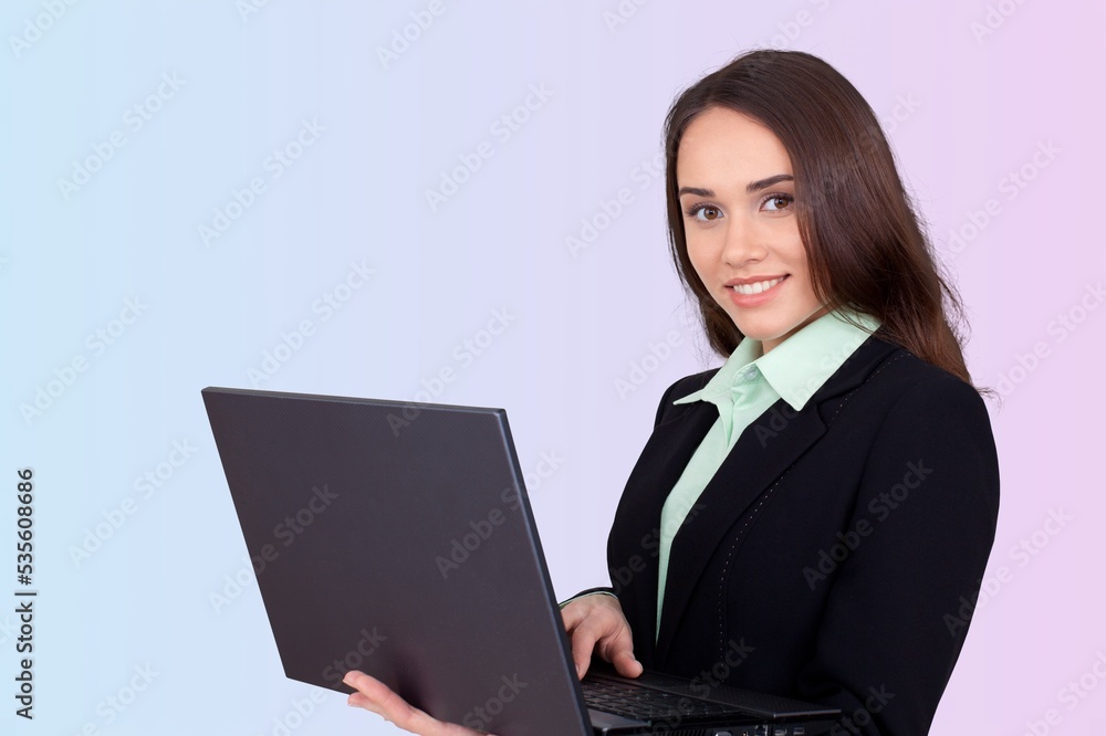 Young woman work on computer, lifestyle concept. Young woman work on computer, lifestyle concept.