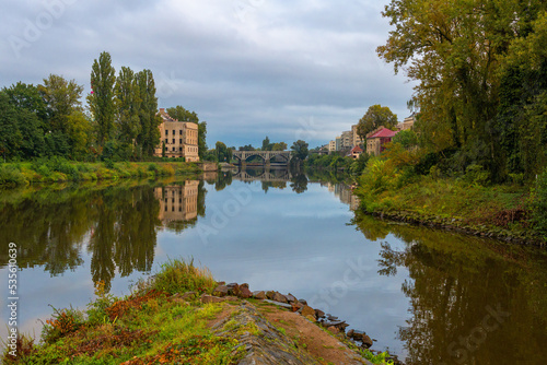 view to the masaryk bridge in kolin